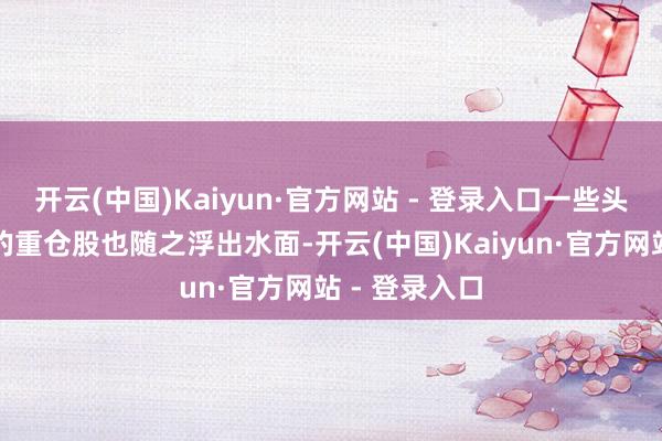 开云(中国)Kaiyun·官方网站 - 登录入口一些头部公募基金的重仓股也随之浮出水面-开云(中国)Kaiyun·官方网站 - 登录入口